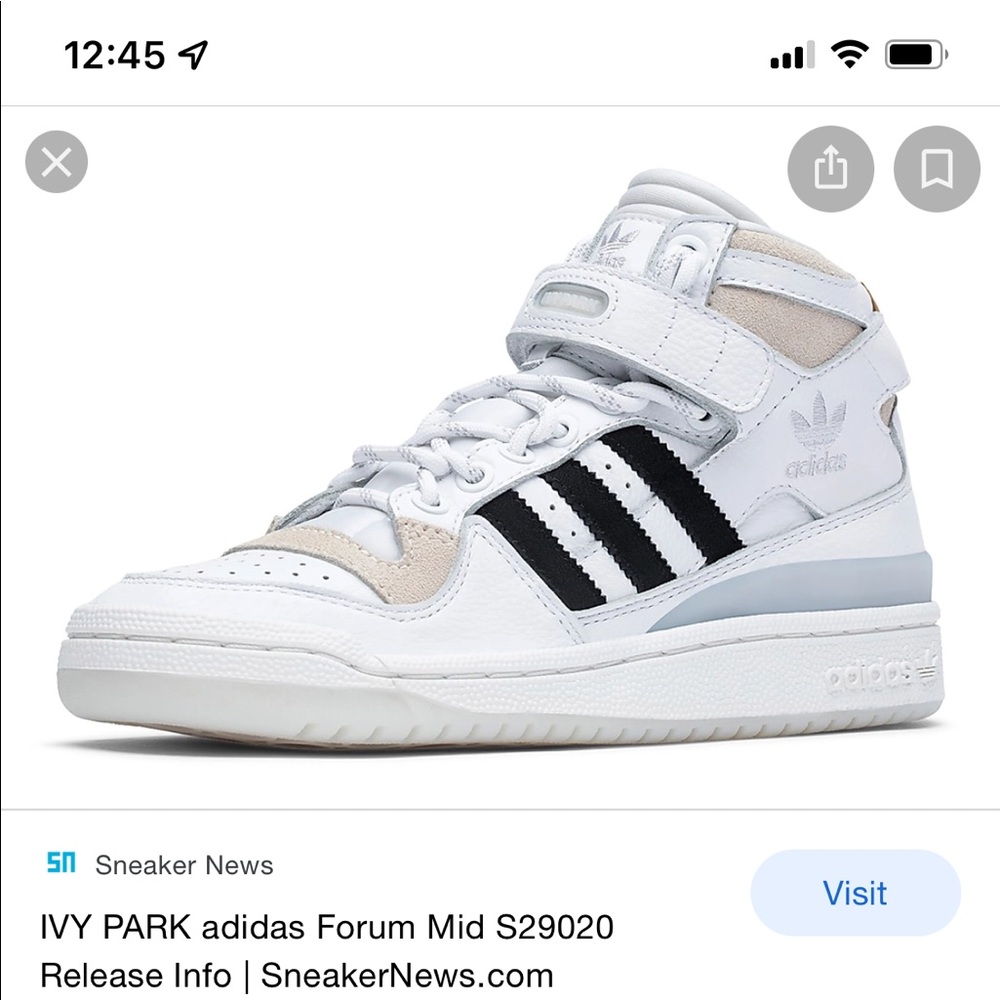 adidas Women’s Forum Mid White with Black Stripes